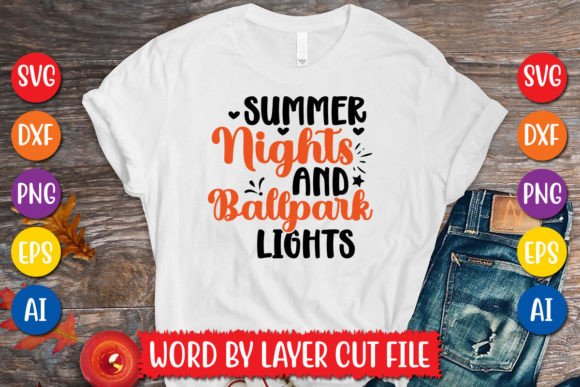 Summer Nights and Ballpark Lights Svg Graphics