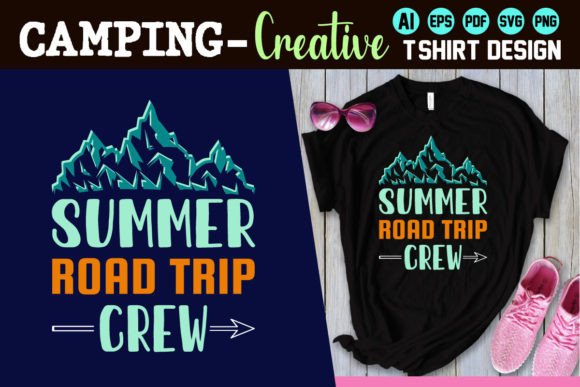 Summer Road Trip Crew Camping T-Shirt Graphics