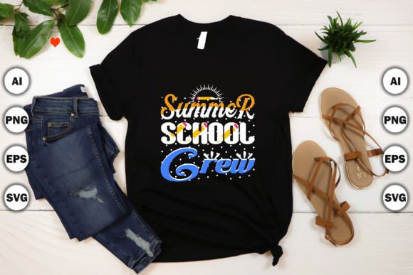 Summer School Crew: Graphics for T-Shirt Designs