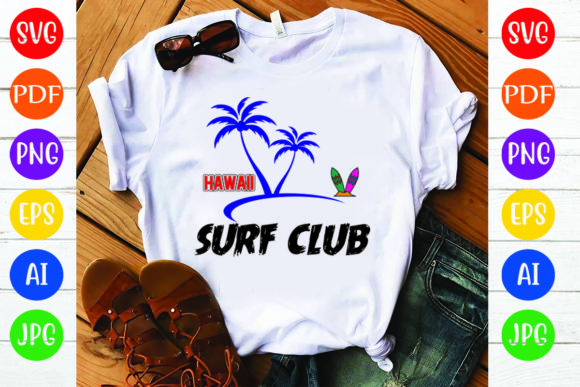 Summer T-Shirt Design, Hawaii Surf Club