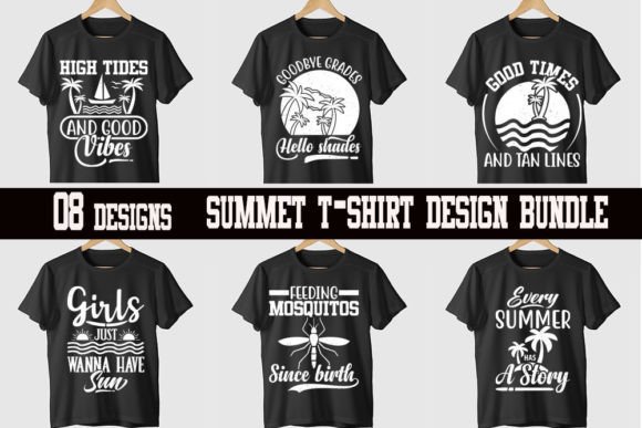 Summer T-shirt Designs Bundle: Graphics for Branding