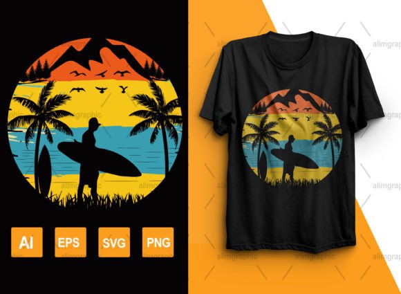 Summer Vacation Vintage T-Shirt Design Graphics