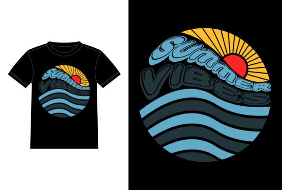 Summer Vibes Vintage Graphics T-Shirt Designs
