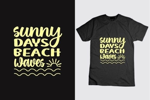 Sunny Days Beach Waves Summer Shirt Graphics