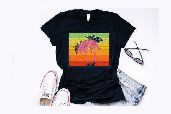 Vintage Retro Palm Tree Summer Design Graphics